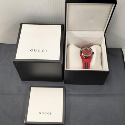 GUCCI SYNC 137.1 Red Dial Quartz Watch W/BOX