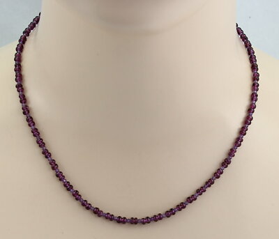 Garnet Gemstone Chain - Rhodolite Garnet Washer with Small Amethysts 46.5cm