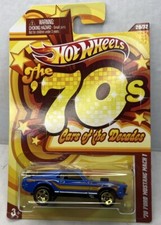 2011 HOT WHEELS CARS OF THE DECADES '70 FORD MUSTANG MACH 1 BLUE