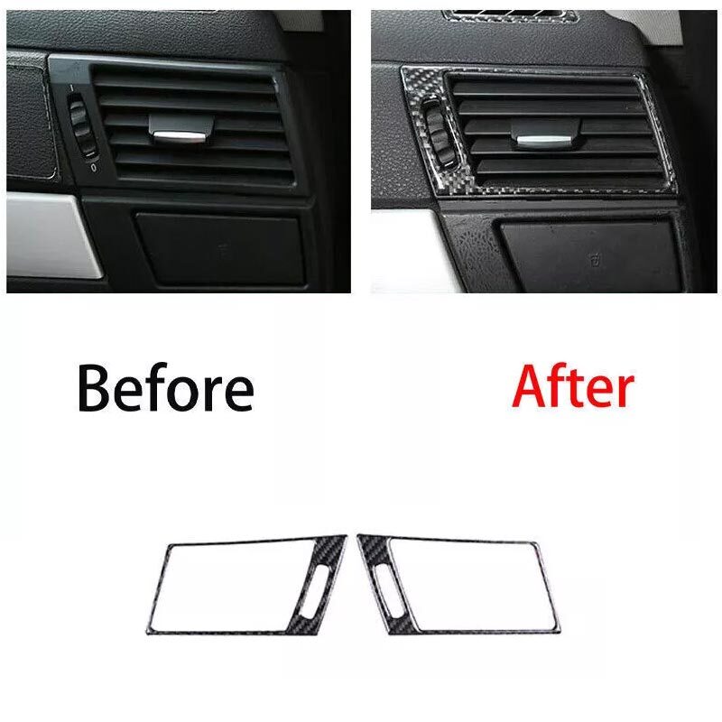 Real Carbon Fiber 2006-10 For BMW X3 E83 Cover Trim Console L&R Air Outlet Vent