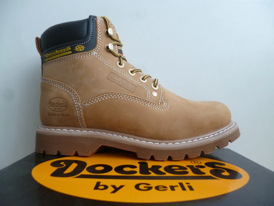 Dockers Botas De Invierno Para Hombre Golden Tan Amarillo De Cuero 23DA104 - Imagen 3 de 4