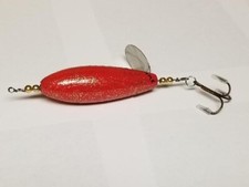 Wood 4" Red Plopper Style Musky/Bass Fishing Lure
