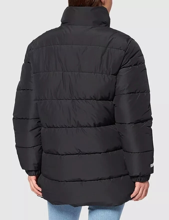 Superdry Women's Longline Sports Puffer Jacket - Black - Sz-8 | eBay