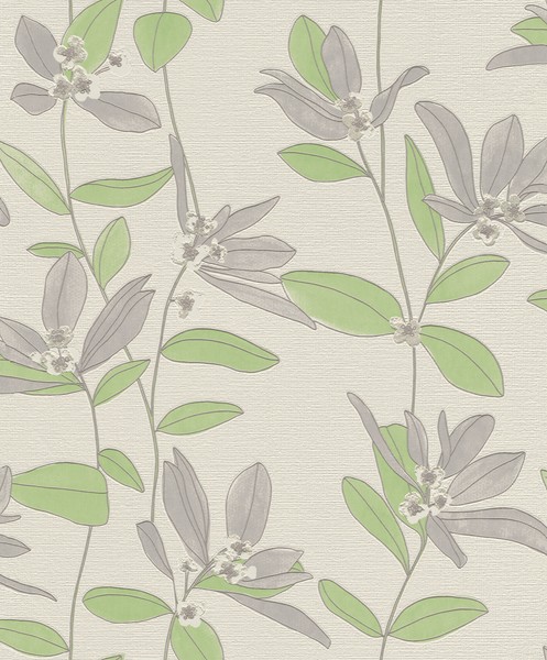 Rasch Tapete Selection 735321 Beige GrüN Creme Grau Stylisch Floral Vliestapete-image