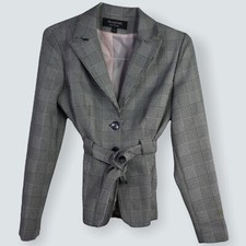 Signature by Larry Levine Blazer 6 Womens Printed Button Tie Front Polyester