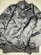 M Men's Atlanta Falcons Pro Standard Triple Black Gloss Satin Full-Snap Jacket
