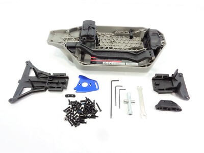 Traxxas Rustler 4x4 VXL Chassis Set Bulkheads Motor Mount Receiver Box Screws