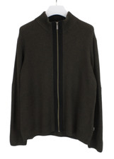 Strellson Pull Pour Homme XL Braguette Zip Slim Extensible Tricot Casual Marron