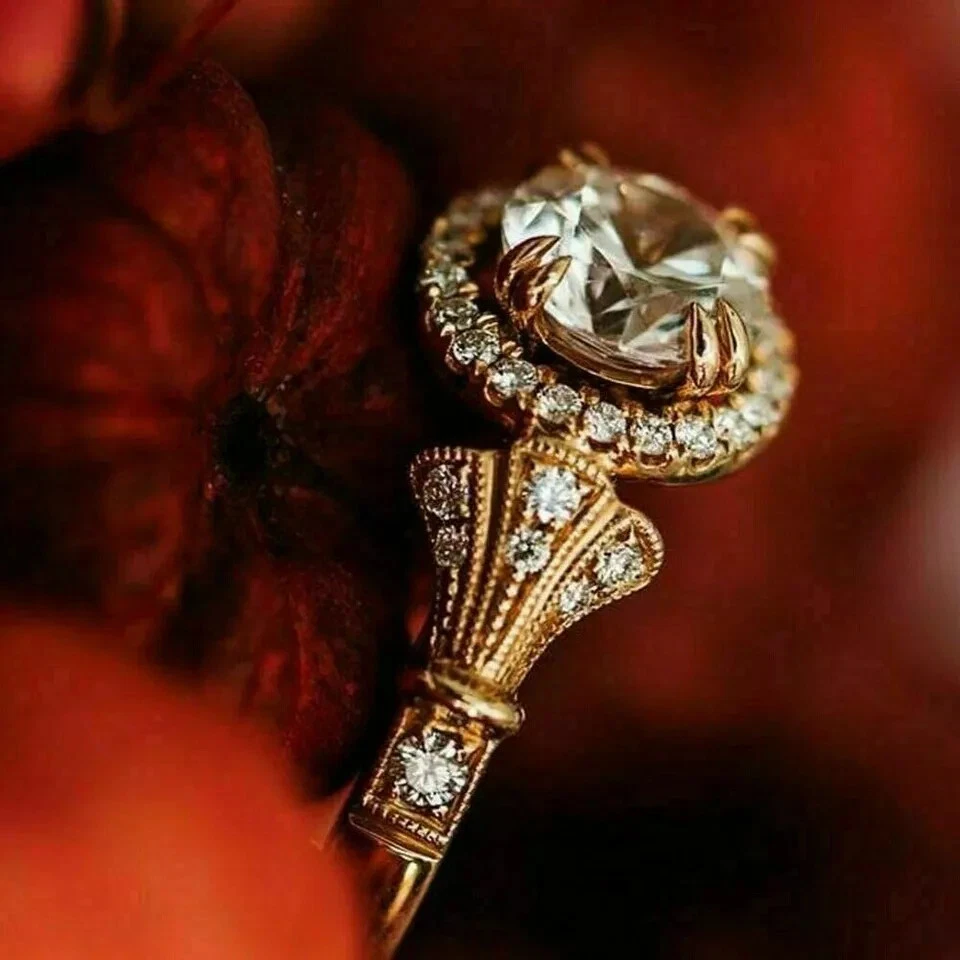 Помолвочное кольцо из розового золота 14 карат с созданным в лаборатории бриллиантом VVS1/D 2,20 карата - Изображение 3 из 4