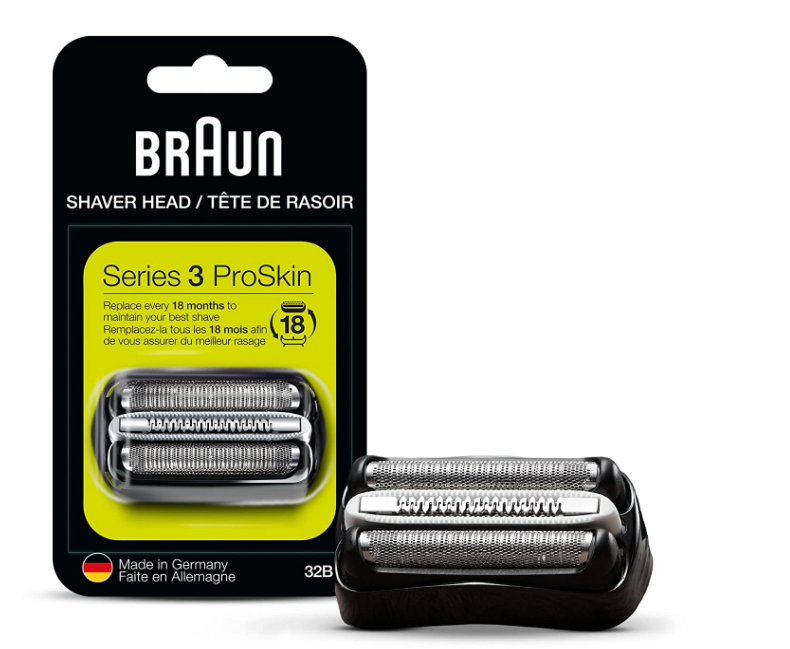 Braun Series 3 32B Foil Replacement Heads Black for Electric Shavers