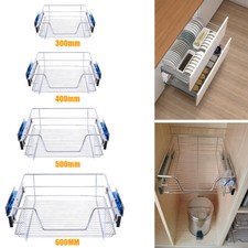 Metal Pull Out Wire Basket Cupboard Drawer Kitchen Cabinet Larder Unit 300-600mm