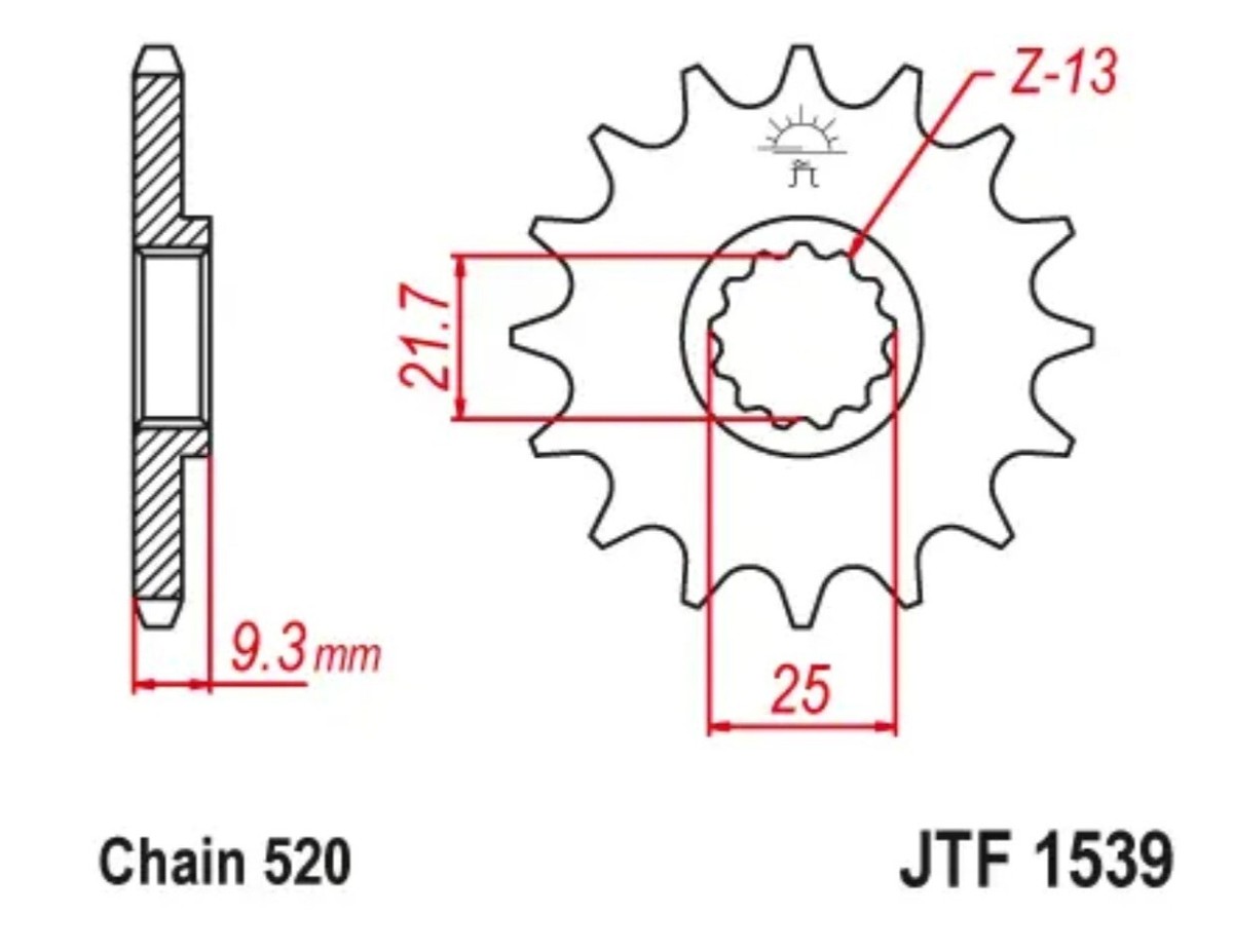 JT Front Sprocket 15 Tooth Kawasaki KLX300 KLX230 2020-2024 & SM