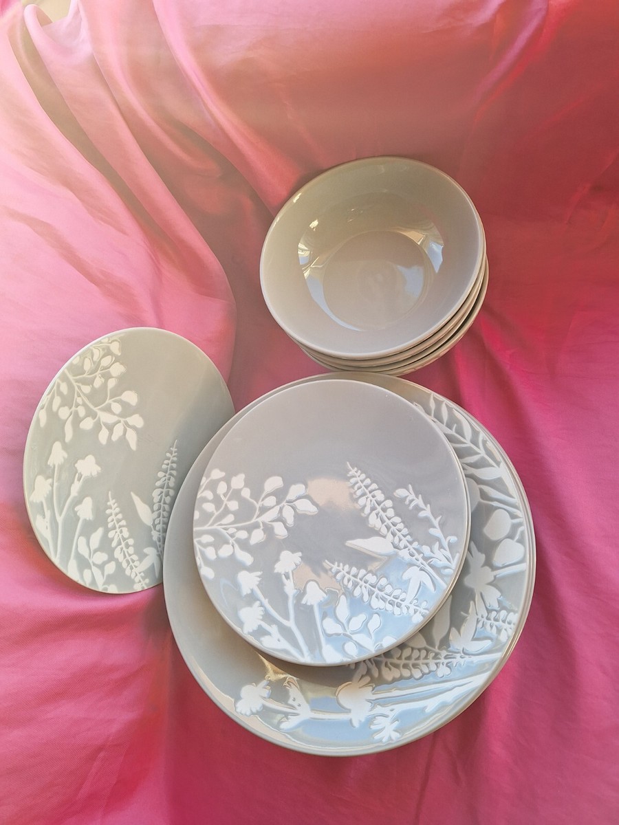 Marks Spencer Part Dinner Set, Plates Bowls, Botanical 11pcs