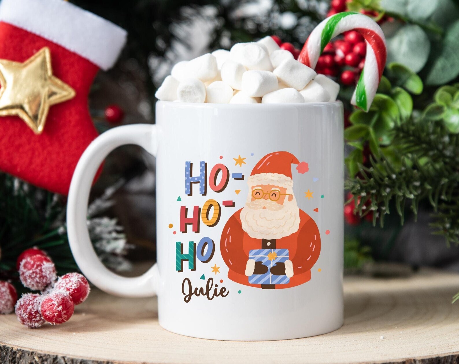 Custom Name Santa Hohoho Mug Personalised Christmas Mug Gift Santa Claus Coffee