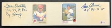  Tom Seaver and Steve Carlton Signed Pitchers Rubber Plate w/ Cards- Beckett COA