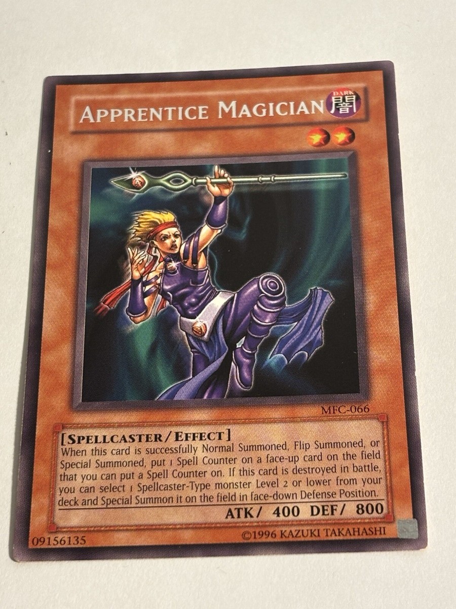 valuable 1996 yugioh cards 1996 Yugioh Card MFC-066 Apprentice Magician unlimited edition Vintage rare
