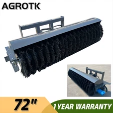 AGT 72" Skid Steer Hydraulic Angle Broom Sweeper Attachment Heavy Duty 16-25 gpm