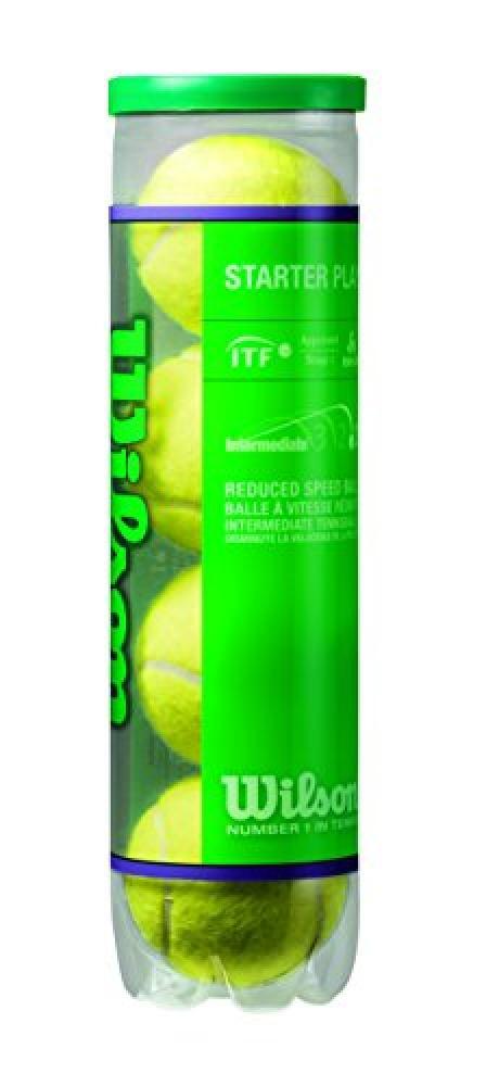 (TG. 4) Wilson WRT137400 Palline da Tennis Starter Play Green, Tubo con 4 Pallin