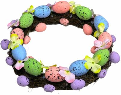 Ostertürkranz Luxus Qualität Kunstkranz blau rosa lila Eierhase