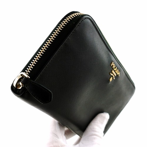 Authentic PRADA Black Zippy Long Clutch Saffiano Leather Wallet Italy - Picture 2 of 14