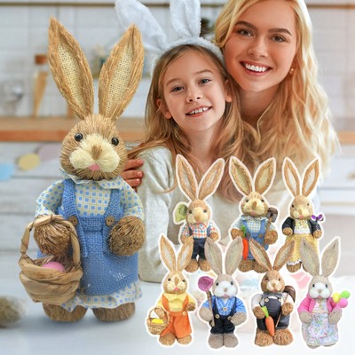 Easter Woven Bunny Ornament Home Shopping Mall Easter Bunny Gardening Decoration