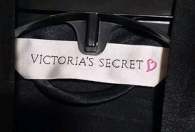 Victoria's Secret Black Silky RobeSatin Wrap Kimono Pockets Sexy Women's O/S US 