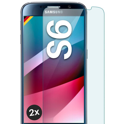 2x Echt Glas für Samsung Galaxy S6 Panzerfolie Hartglas Premium Displayschutz