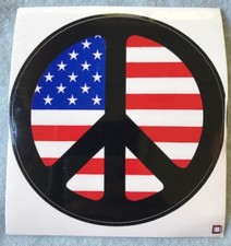 Set of 5 "Peace sign over US Flag" vinyl stickers