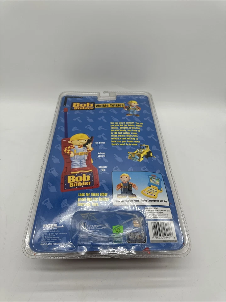 2001 TIGER Bob строитель Боб и Венди Walkie Talkies совершенно новый в заводской упаковке - Изображение 3 из 4