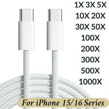 Lot Type C Cord USB-C to USB-C Cable Fast Charger For iPhone 16 15 iPad Samsung