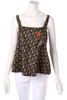 Simona Corsellini Top Print Embroideries D 40 multicolor NEW