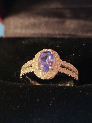 Colleen Lopez Silver 925 Tanzanite & Zircon Ring Size 7 NWOT 