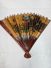 Antique Folding Fan Hand Painted -Flowers design 