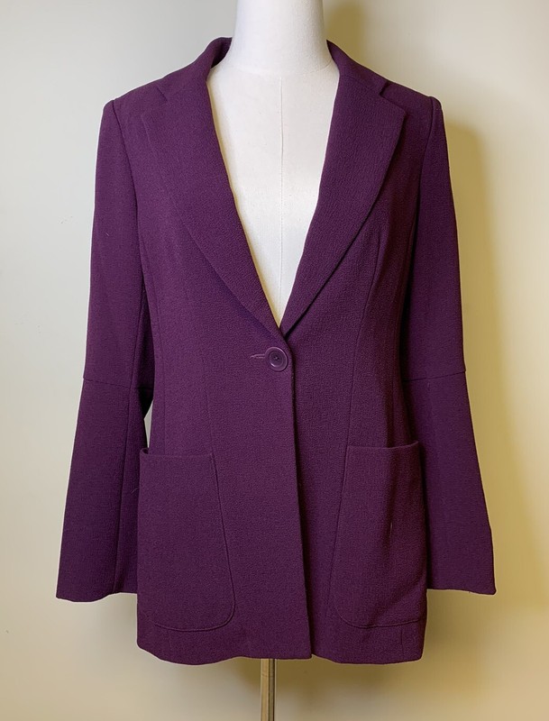 EUC Nanette Lepore Single Button Blazer Jacket Purple Plum Size 8