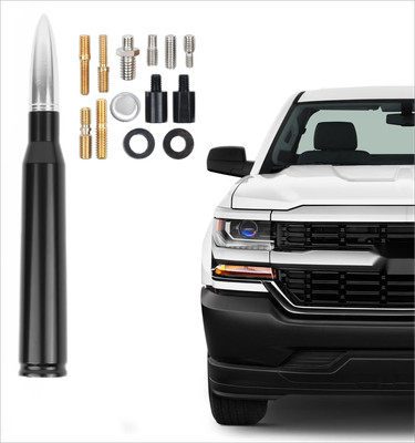 Silver Black BULLET ANTENNA 50 CAL for Chevrolet Silverado 1500 HD Classic 07 X1