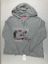 Calvin Klein Performance Floral Logo Long Sleeve Women's Hoodie M NWT Grey