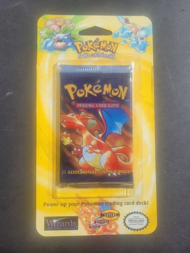 Pokemon BASE SET BOOSTER BLISTER PACK - FACTORY SEALED - CHARIZARD - NM