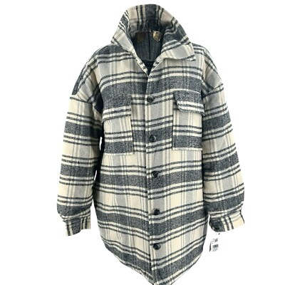 French Connection Caty Checked Shacket Quilted Lining UNISEX /Men s Medium NWT