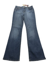 NEW LEI Juniors 5 Blue Denim Jeans Sophia Hiphugger Flare Mid Rise NWT 30x32'