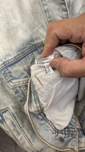 Giacca jeans American Eagle donna XL effetto invecchiato lavata donna taglia large crop - Foto 7 di 10