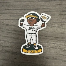 Rickey Henderson GOAT Die Cut Sticker Oakland A’s