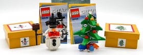 LEGO CREATOR 30008 & 30009 Snowman & Tree Complete w/instruc. & painted boxes