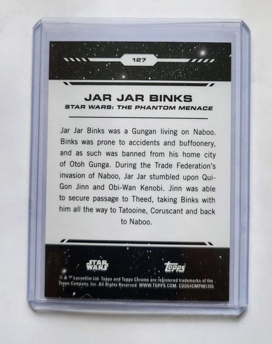 2024 Topps Chrome Star Wars Jar Jar Binks Skywalker Blue Refractor /150 #127 - Picture 2 of 2