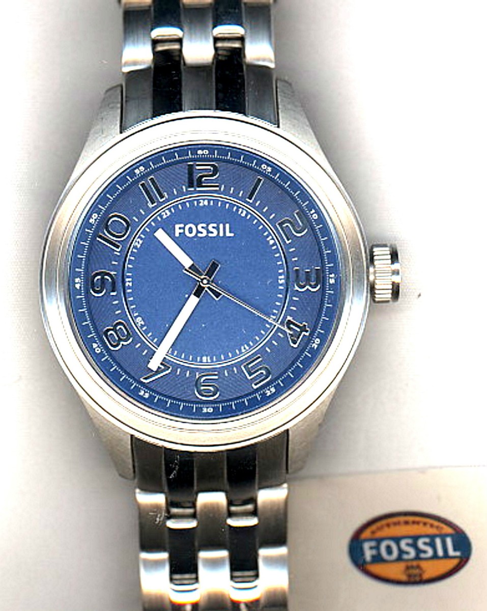 NWT Fossil BQ1038 Stainless Steel Silver Tone Bracelet Blue  display picture 2