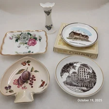 English Bone China Trinket Dishes and Vase