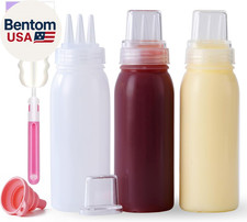 3 Hole Squeeze Bottles for Sauces Plastic Condiment Squeeze Bottles Ketchup Disp