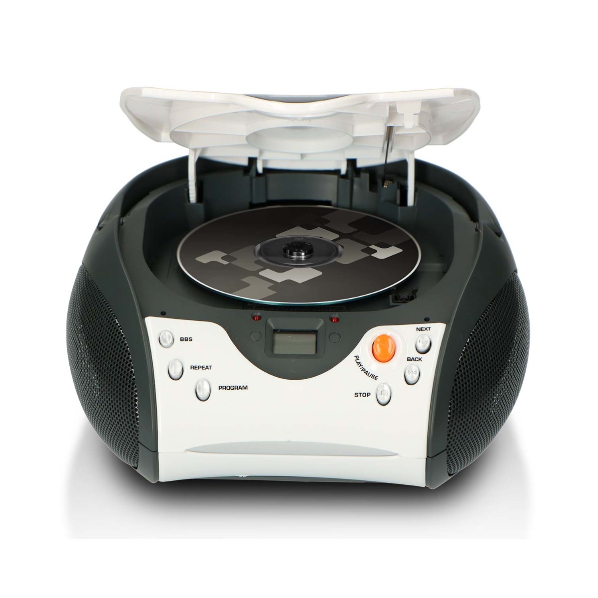 Radio CD Portable FM Stéréo Blanche Lenco avec Antenne Rétractable