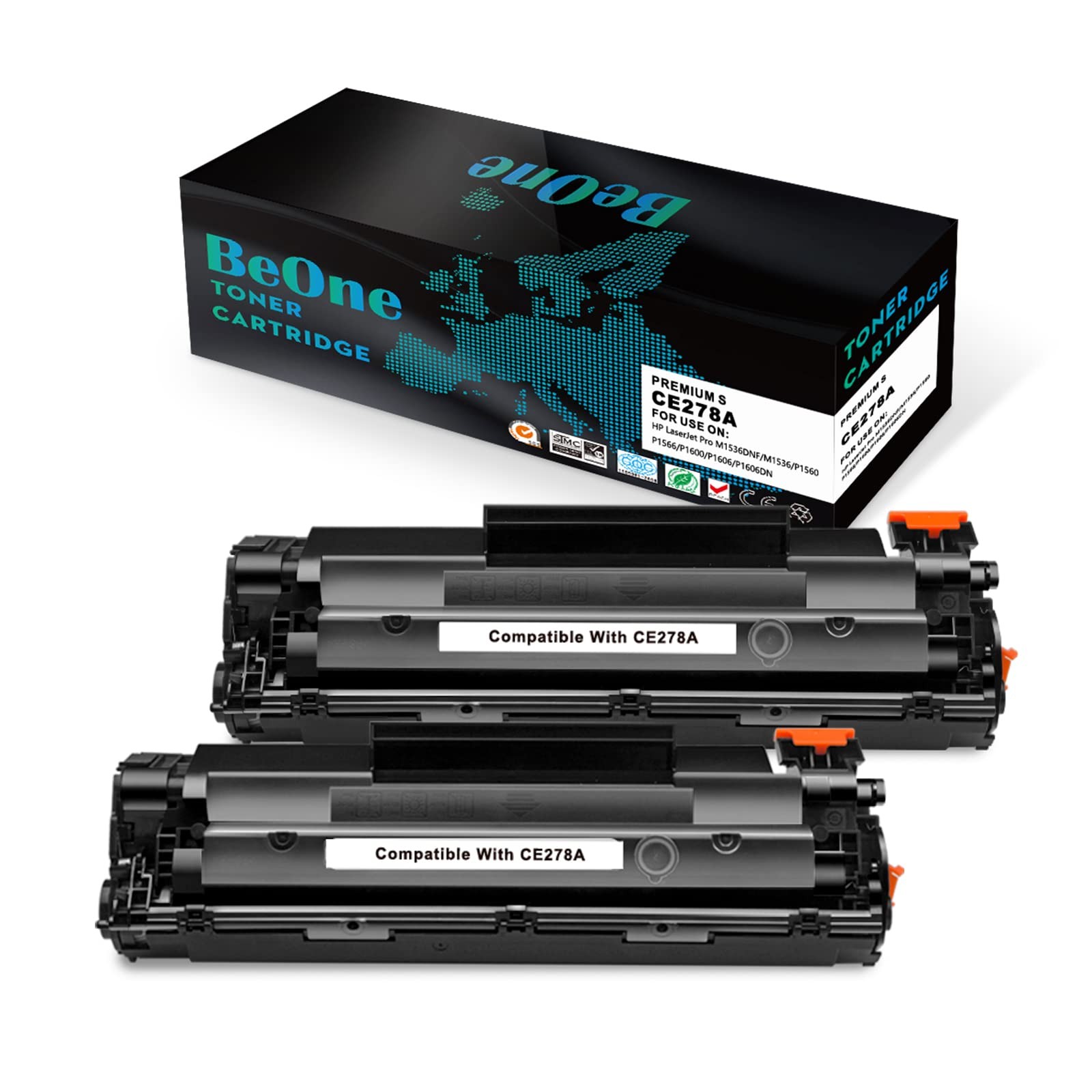 Toner CE278A 78A noir compatible pour imprimantes HP LaserJet P1606dn et M1536dnf pack de 2