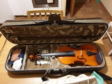 Acoustic 4/4 Brown Violin Varnish Finish 4-String Right-Handed Case