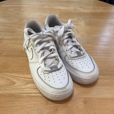 Nike Air Force 1 Low Triple White Leather Sneakers Youth 6 Women 7.5 314192-117